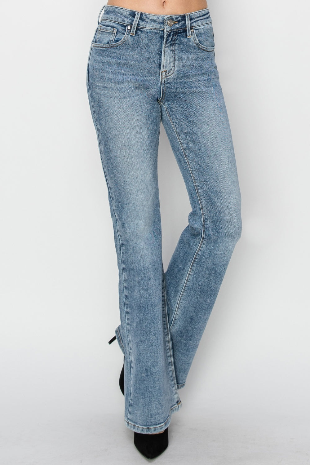 Mid Waist Bootcut Jeans