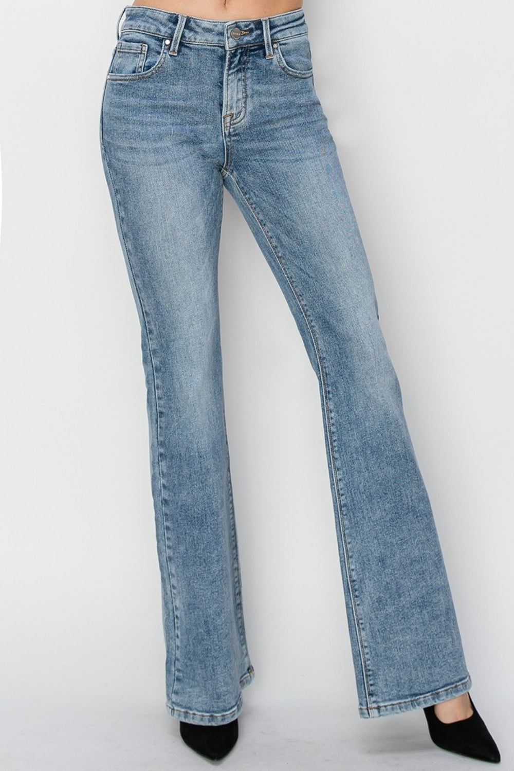 Mid Waist Bootcut Jeans
