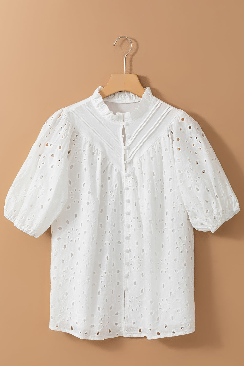 Cotton Button Up Half Sleeve Blouse