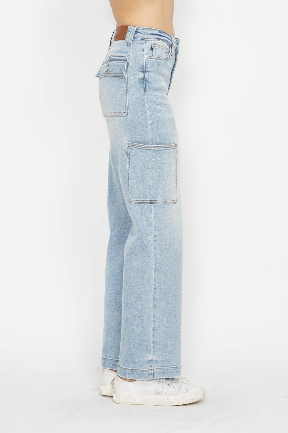 High-Waist Straight Cargo Jeans