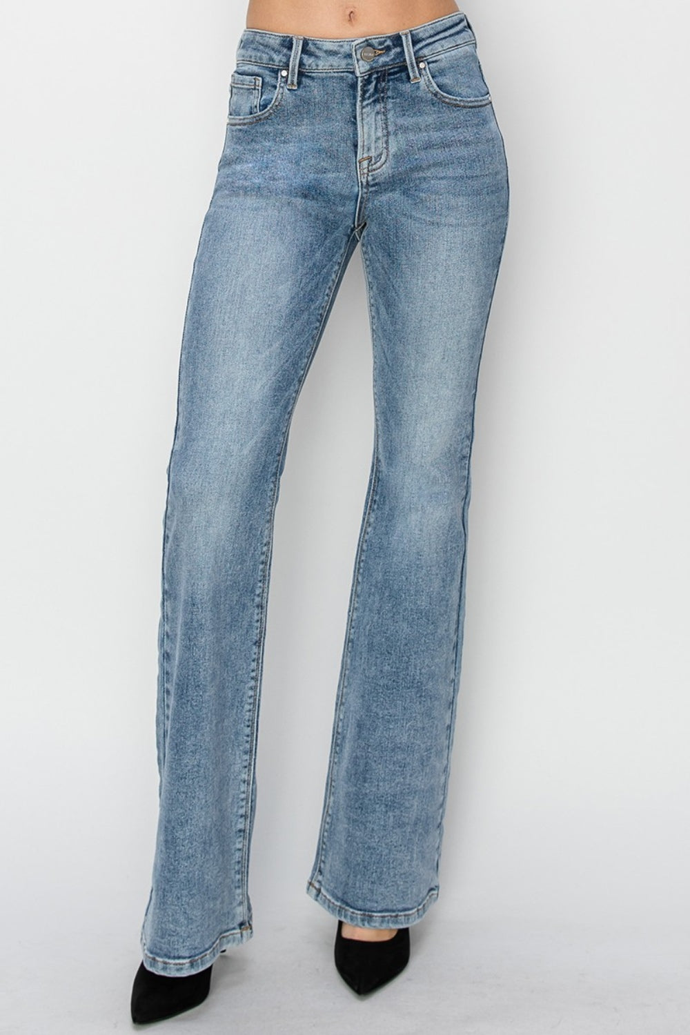 Mid Waist Bootcut Jeans