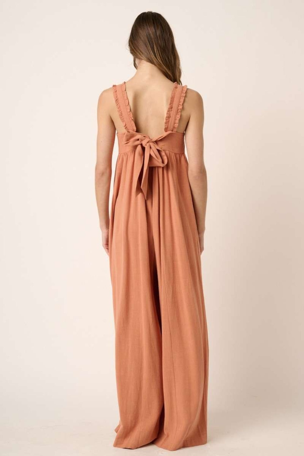 Linen Sleeveless Wide Leg Jumpsuit