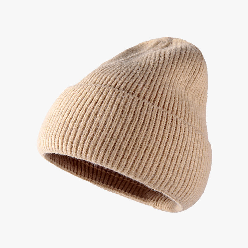 Woolen Thermal Solid Knit Hat