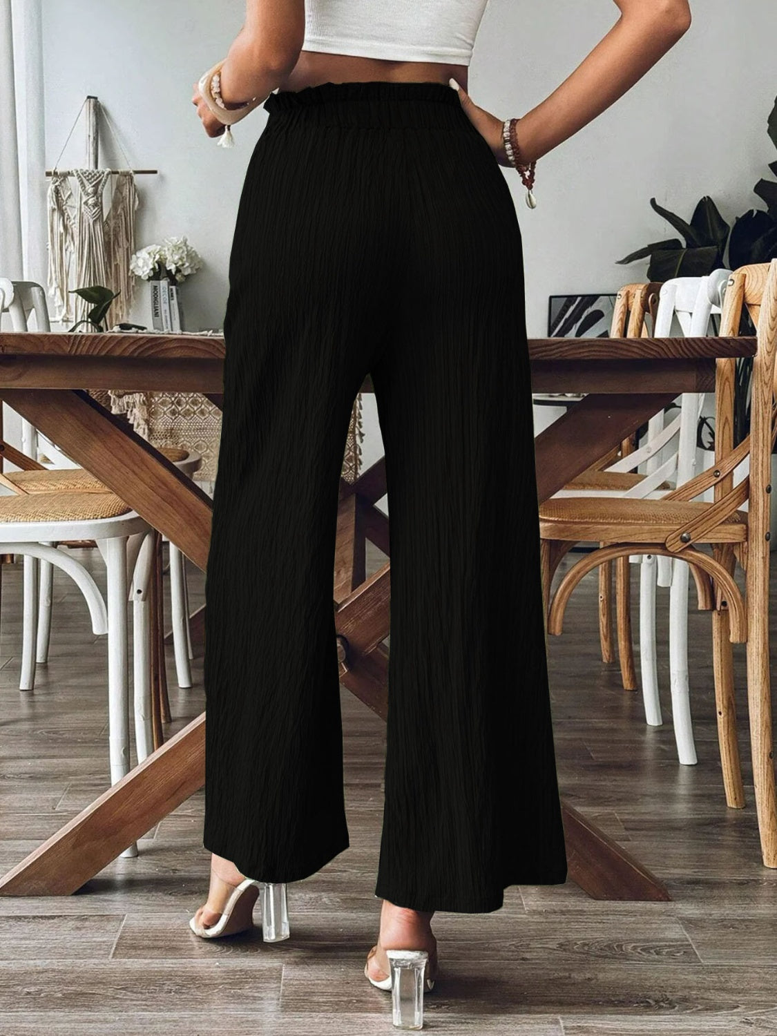 Cotton Frill Wide Leg Pants