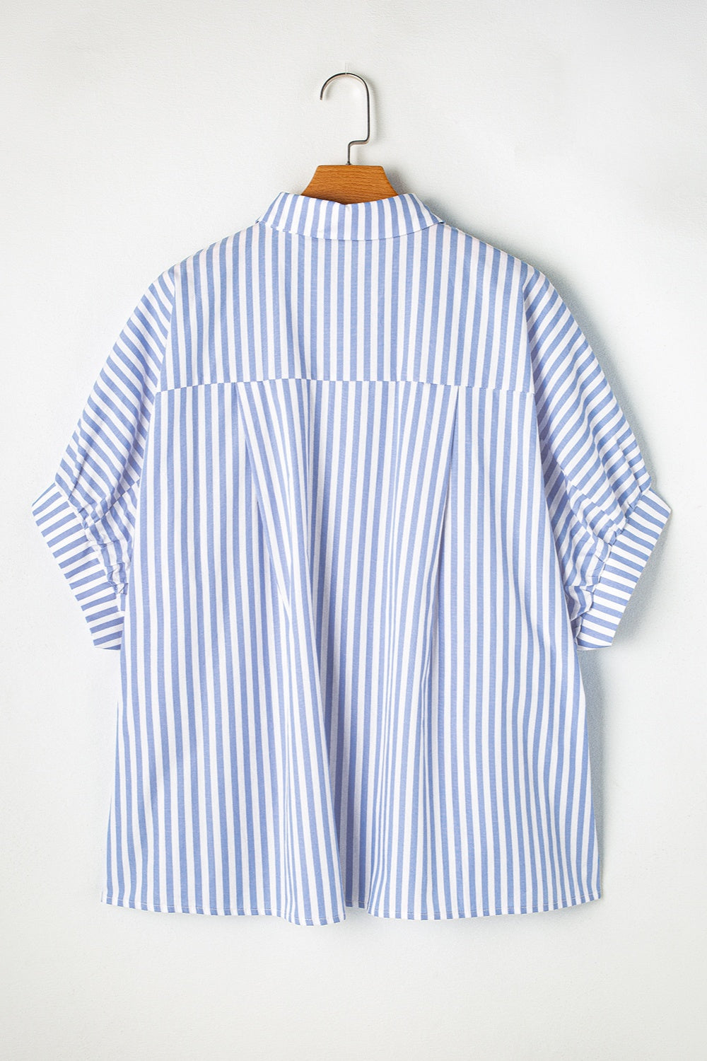 Striped Collared Neck Half Sleeve Cotton Shirt