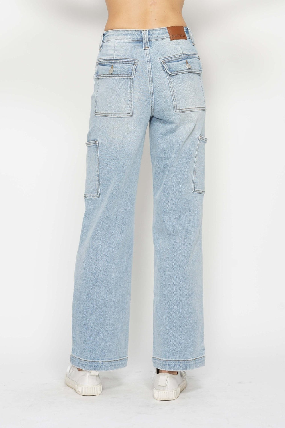 High-Waist Straight Cargo Jeans