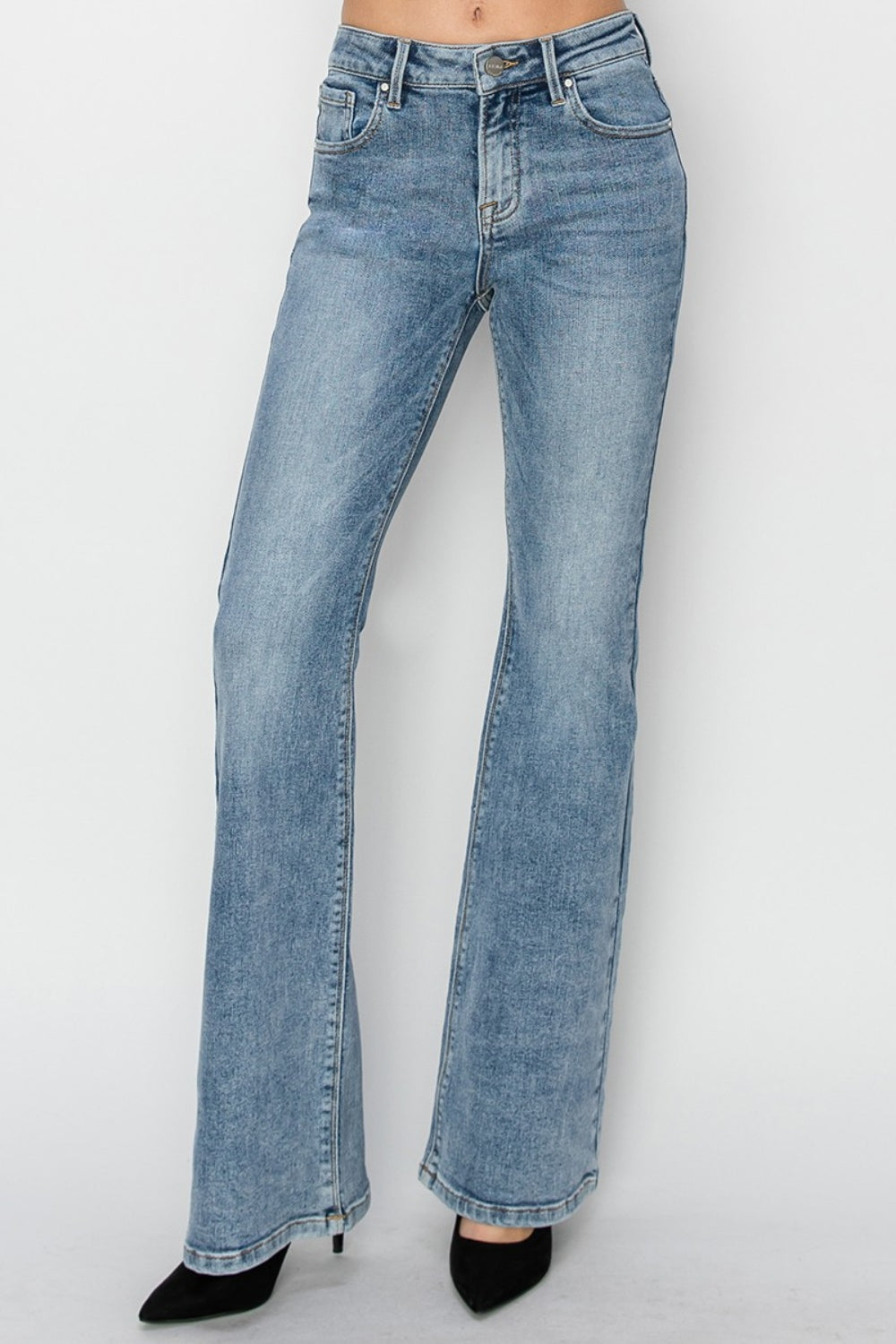 Mid Waist Bootcut Jeans