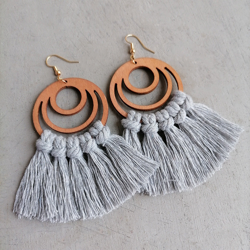 Chic Cotton Cord Geometric Earrings