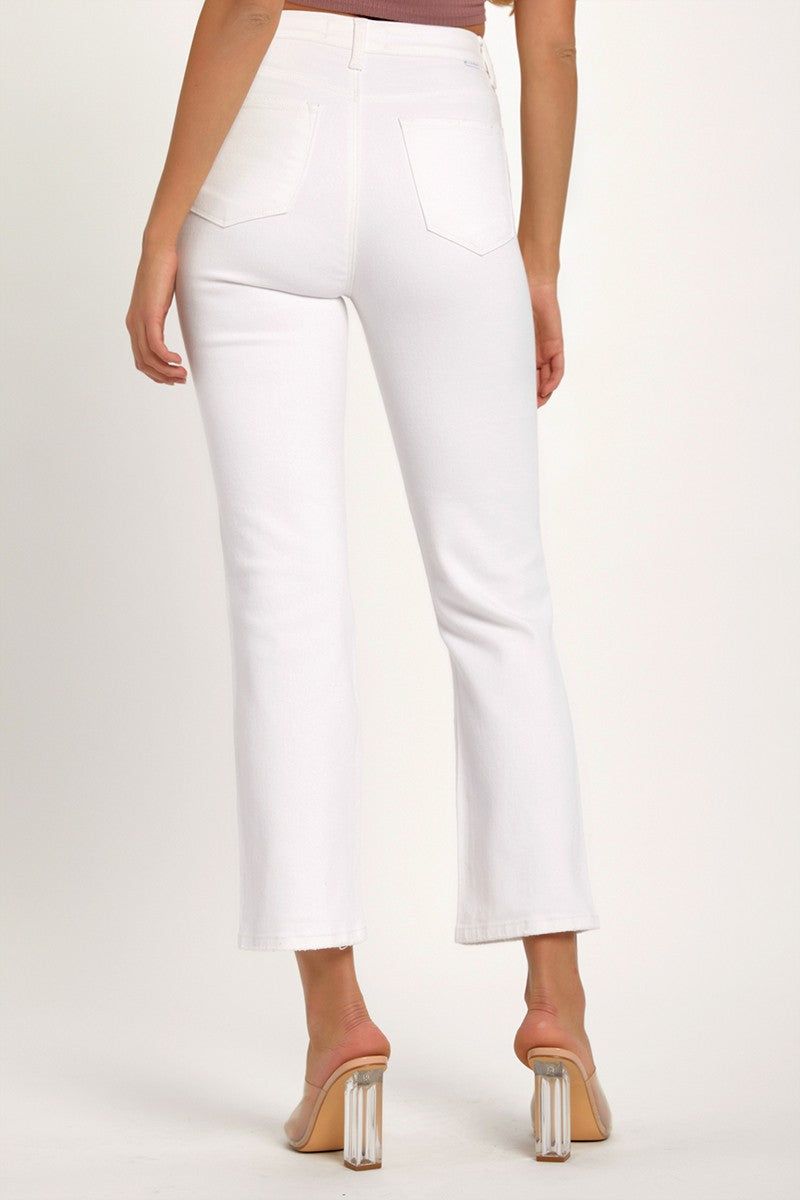 Full Size Distressed Cropped Straight Jeans