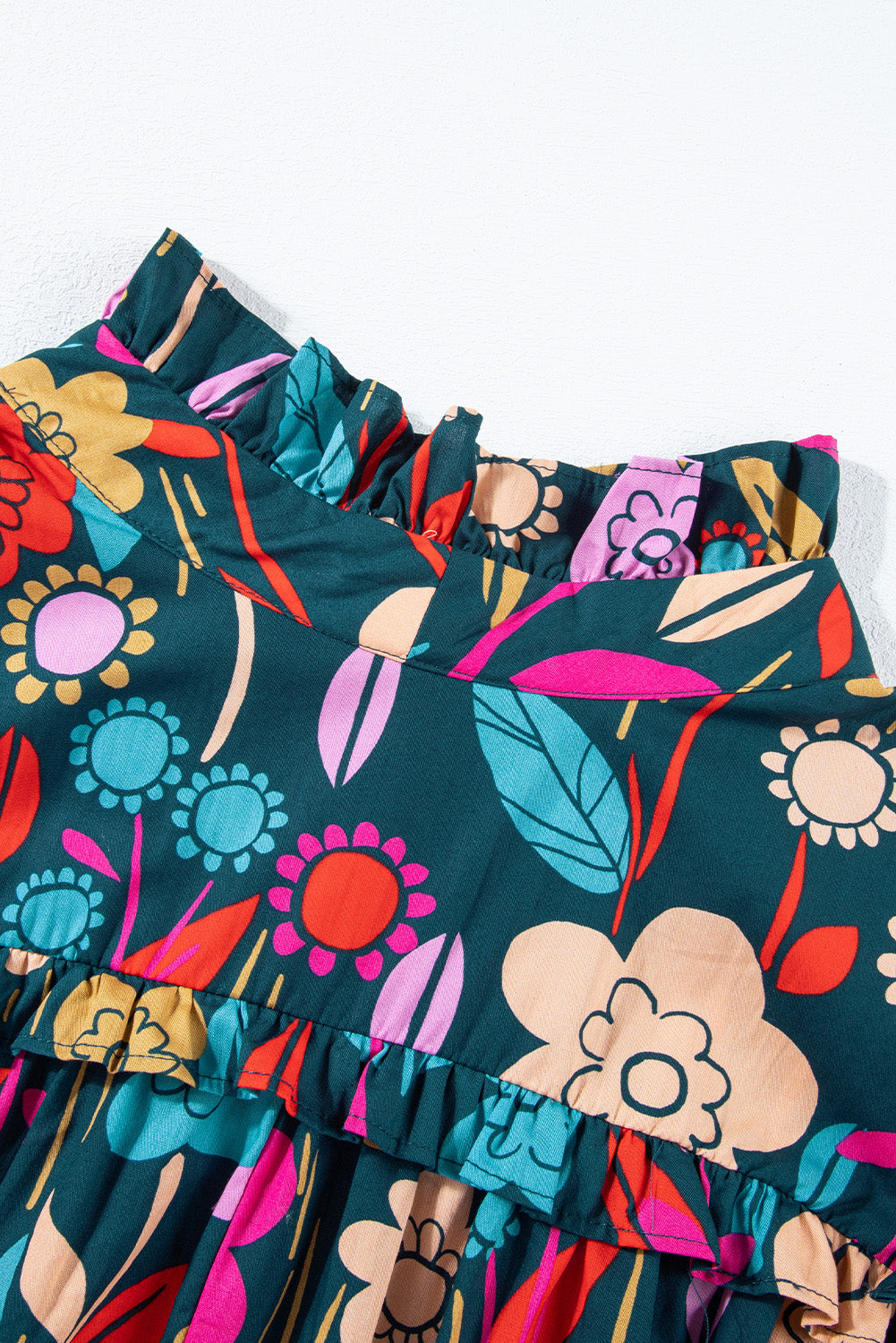Printed Tie Neck Half Sleeve Cotton Blouse