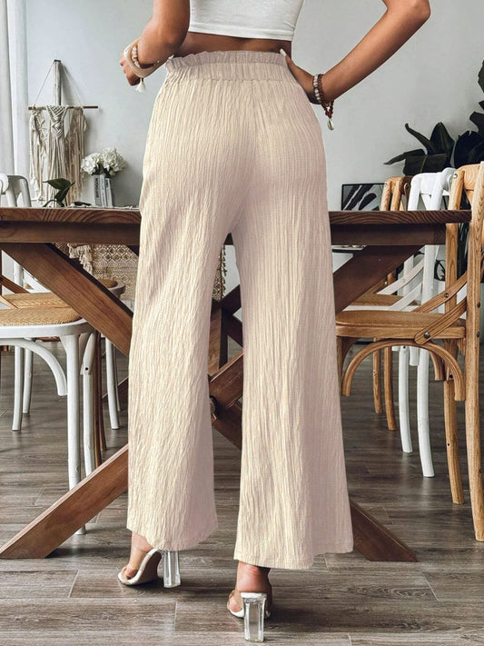 Cotton Frill Wide Leg Pants