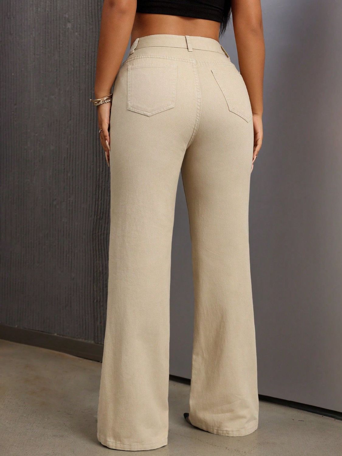 Cotton Bootcut Jeans with Pockets