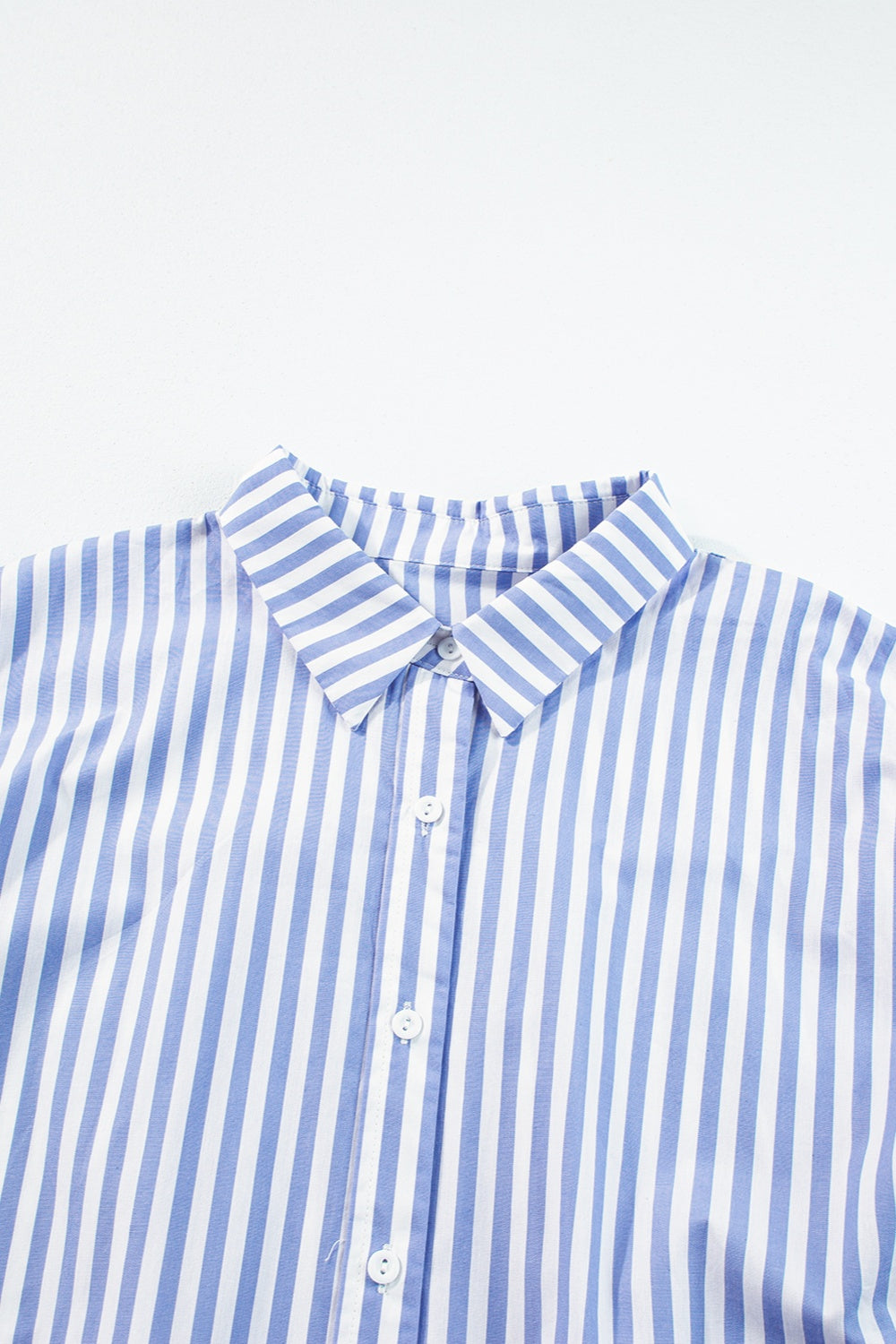 Striped Collared Neck Half Sleeve Cotton Shirt