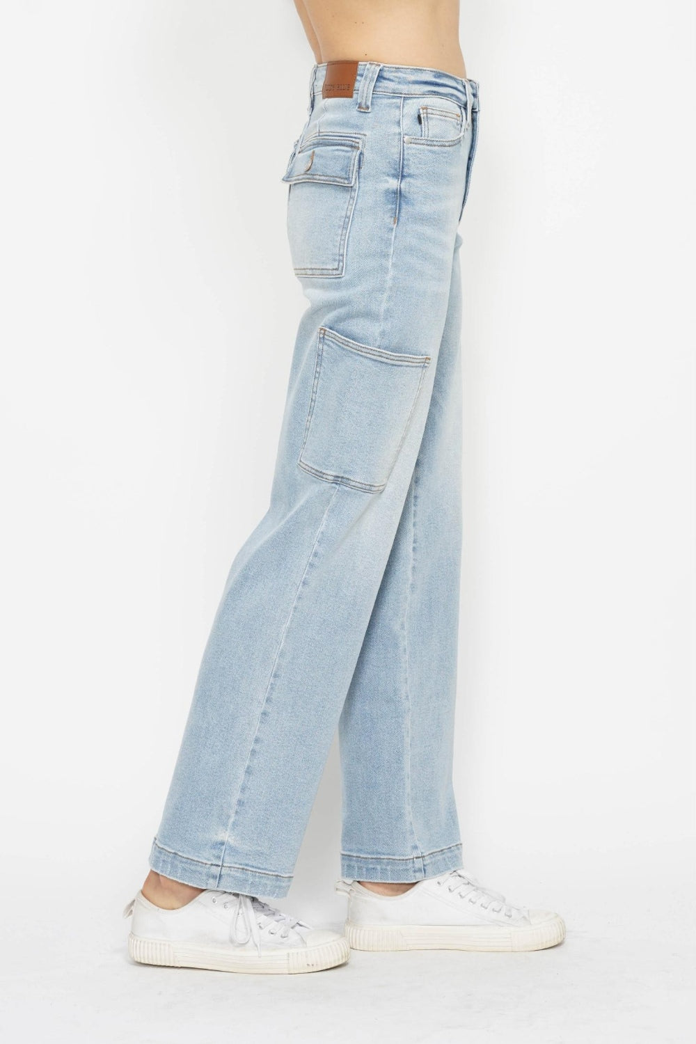 High-Waist Straight Cargo Jeans