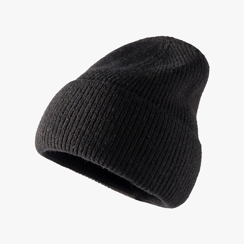 Woolen Thermal Solid Knit Hat