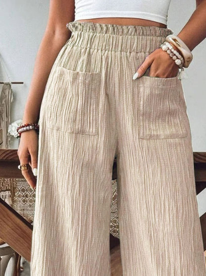 Cotton Frill Wide Leg Pants