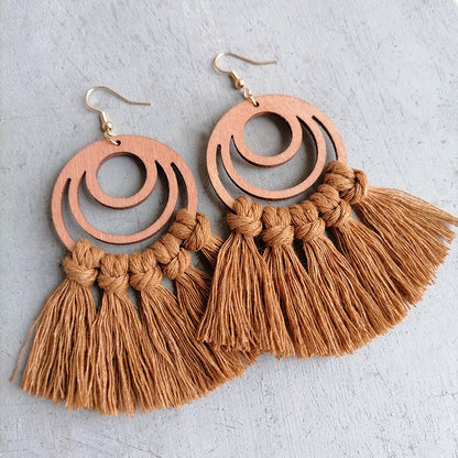 Chic Cotton Cord Geometric Earrings