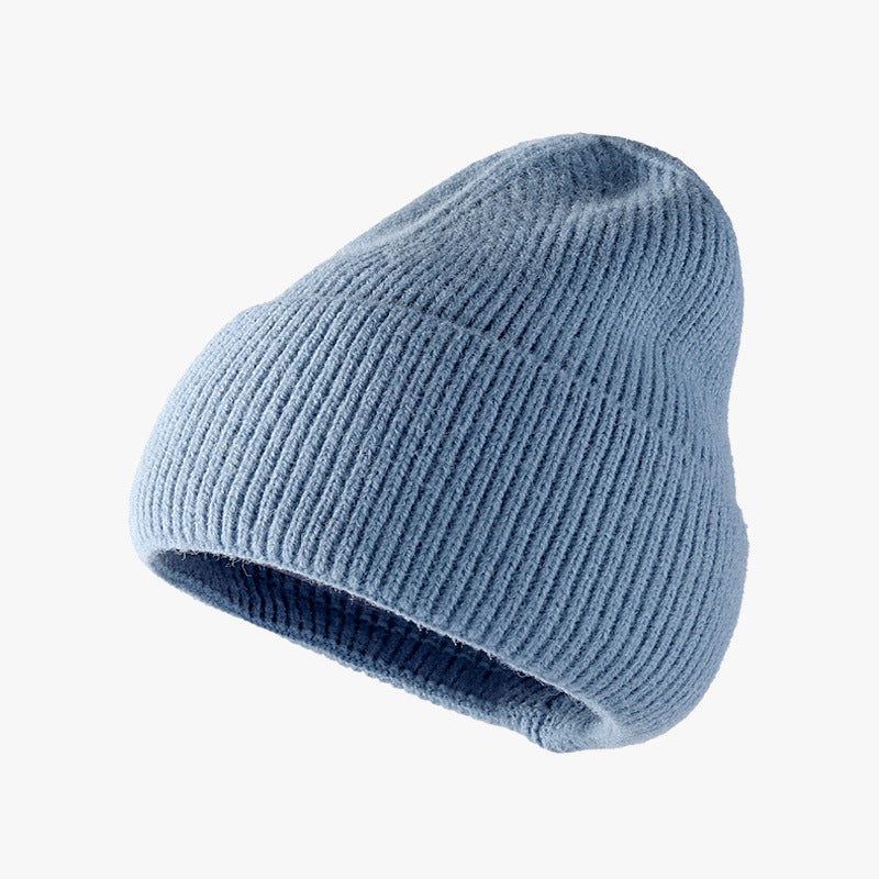 Woolen Thermal Solid Knit Hat