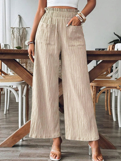 Cotton Frill Wide Leg Pants