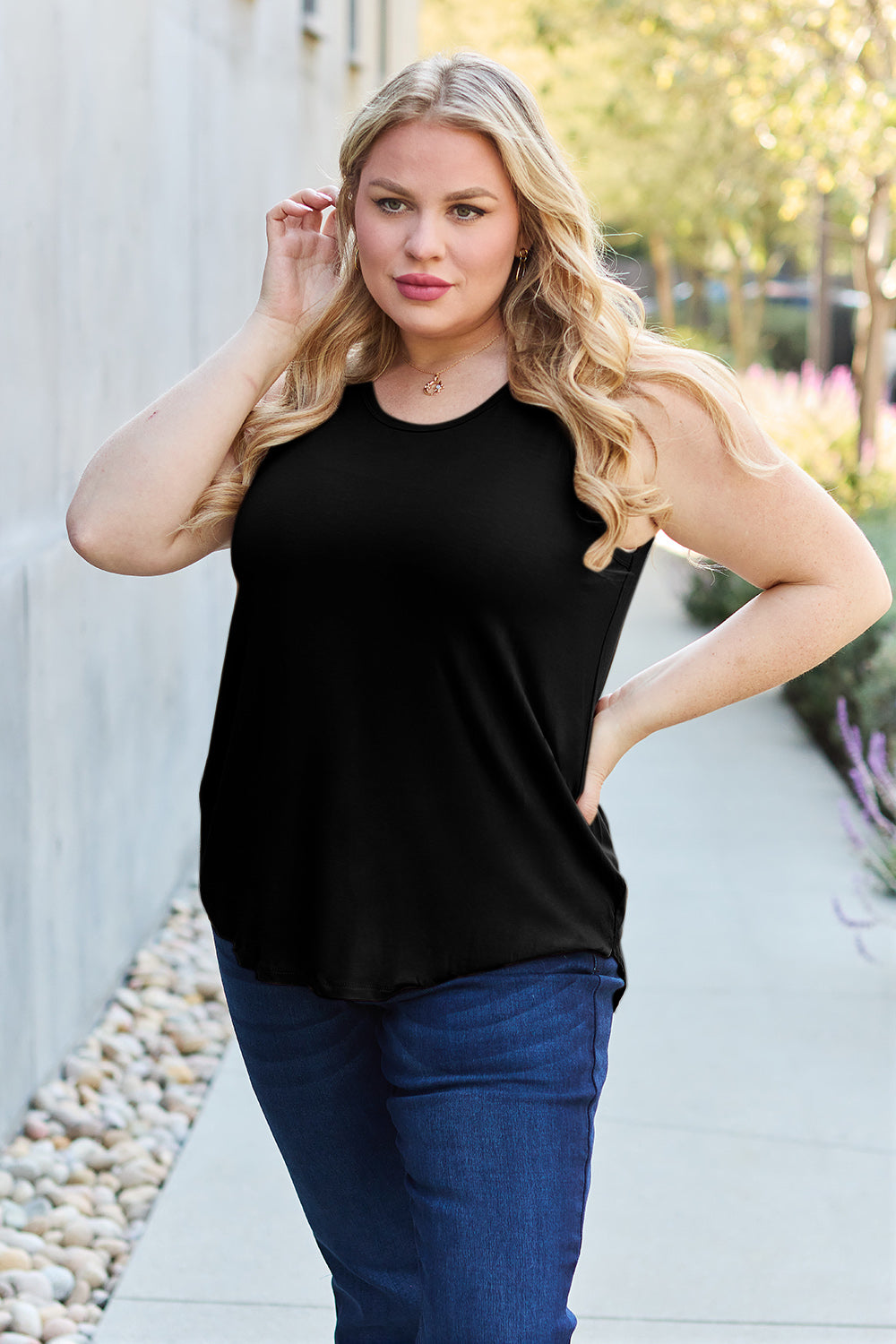 Basic Bamboo Round Neck Tank Top
