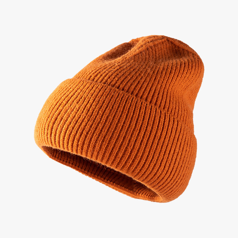 Woolen Thermal Solid Knit Hat