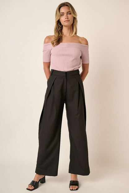 Linen High Waisted Wide Leg Pants