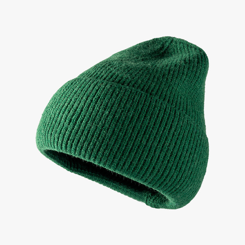 Woolen Thermal Solid Knit Hat