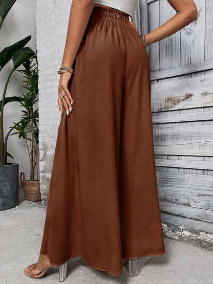 Cotton Tied High Waist Wide Leg Pants