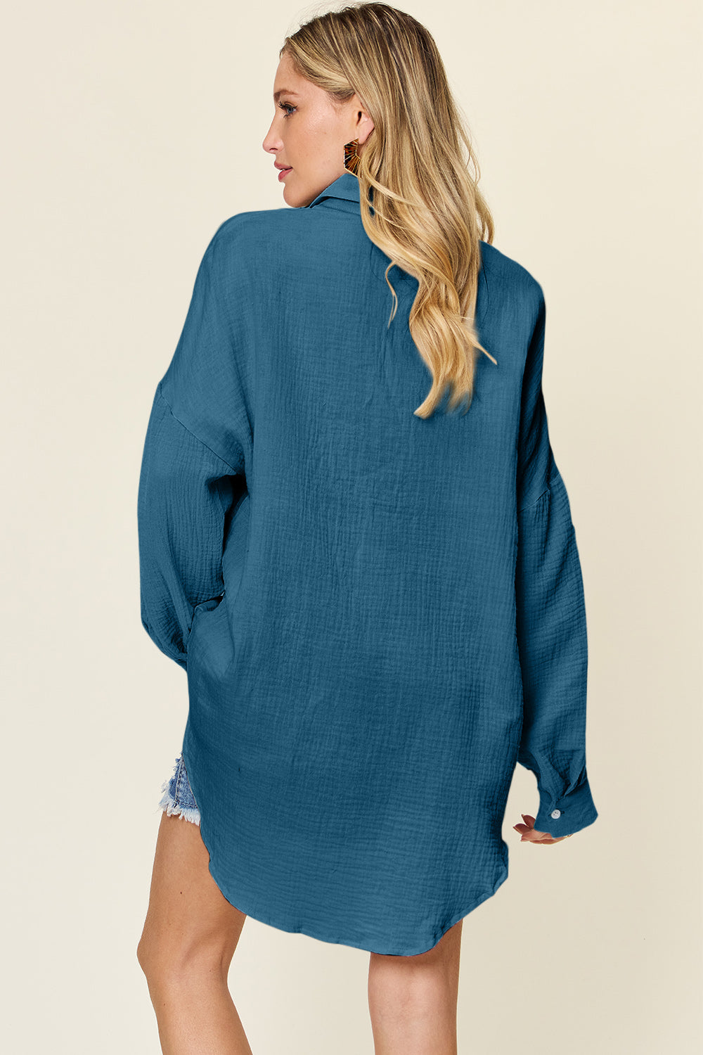 Cotton  Pocketed Texture Button Up Shirt
