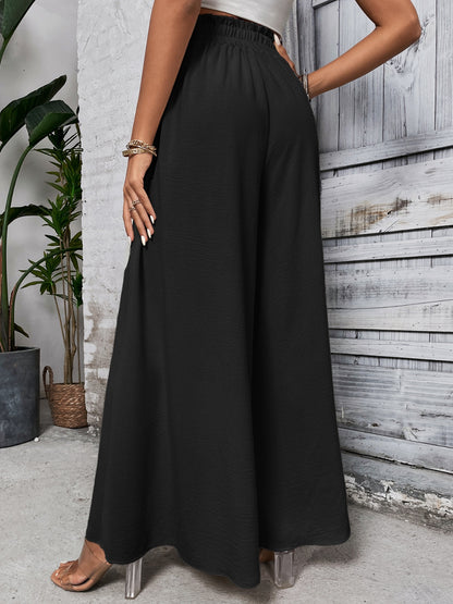 Cotton Tied High Waist Wide Leg Pants