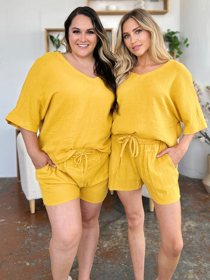 Cotton Half Sleeve T-Shirt and Drawstring Shorts Set
