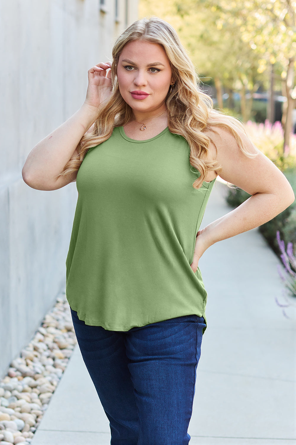 Basic Bamboo Round Neck Tank Top