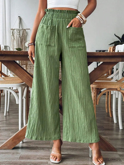 Cotton Frill Wide Leg Pants