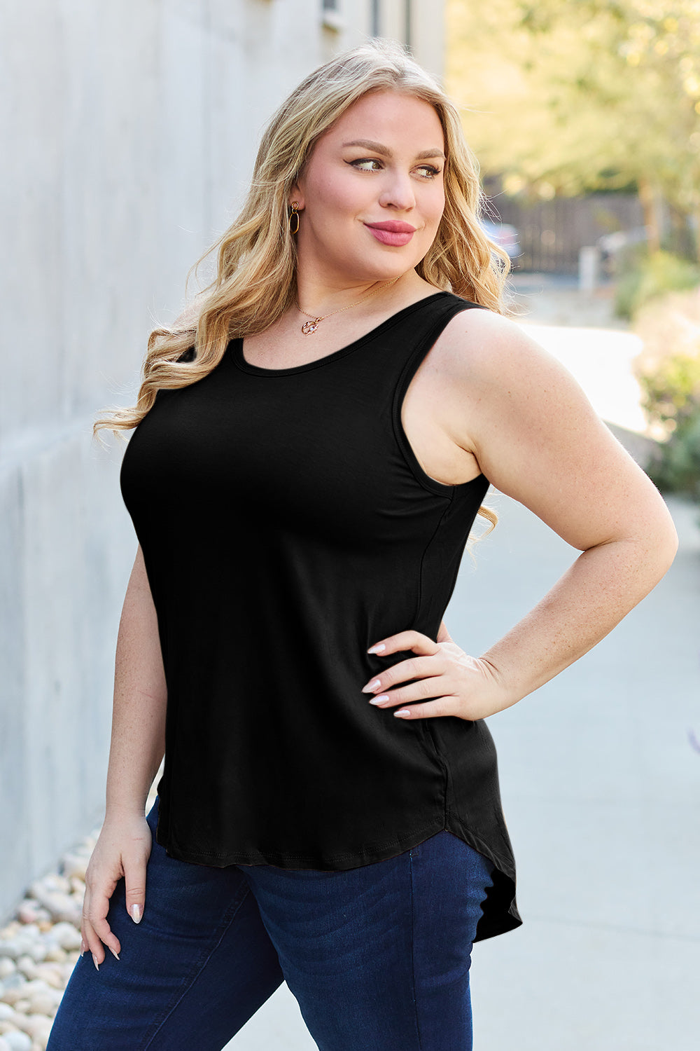 Basic Bamboo Round Neck Tank Top