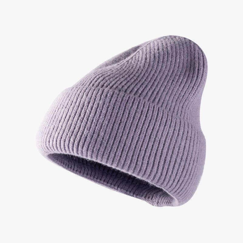 Woolen Thermal Solid Knit Hat